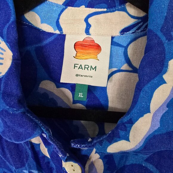 EUC FARM RioTropical Groove Romper Blue and White Size XL - Picture 7 of 10